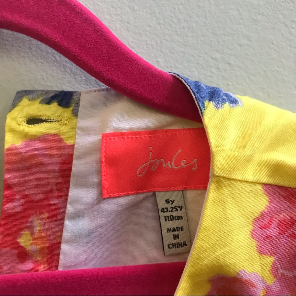 Joules yellow floral dress, size 5y. - Picture 5 of 5